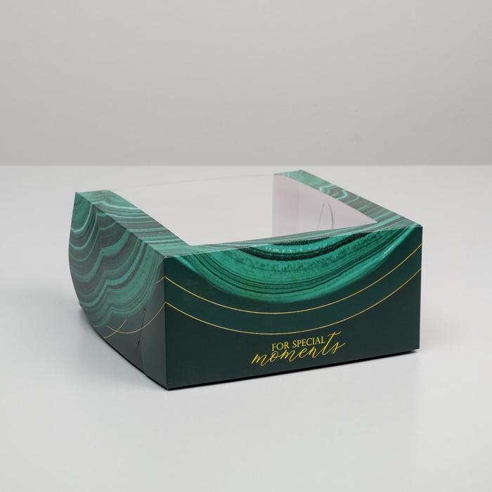 Коробка для торта с окном «Малахит» 23 х 23 х 11 см