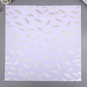 

Лист бумаги с фольгированием "Golden Feather Purple" 30,5х30,5 см