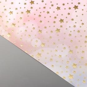 

Лист бумаги с фольгированием "Golden stars Bokeh effect" 30,5х30,5 см