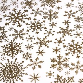 

Лист бумаги с фольгированием "Golden Snowflakes White" 30,5х30,5 см