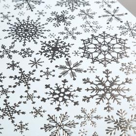 

Лист бумаги с фольгированием "Silver Snowflakes Blue" 30,5х30,5 см