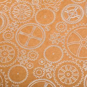 

Лист бумаги с фольгированием "Silver Gears Kraft" 30,5х30,5 см