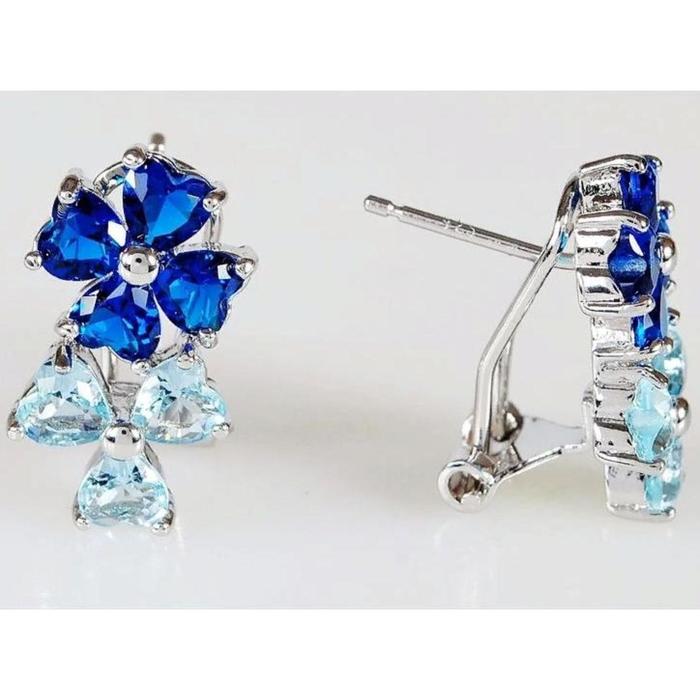 

Серьги со шпинелью "Цветы" дуо, родирование