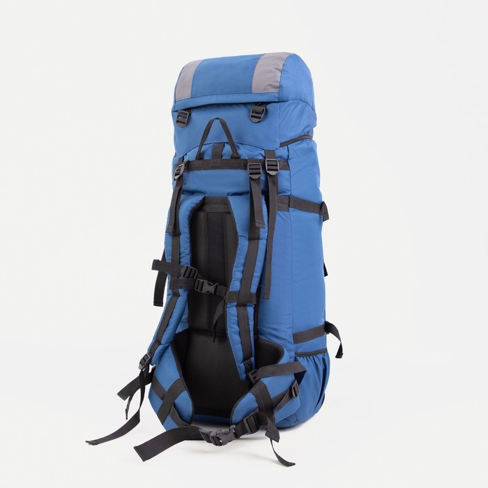 фото Рюкзак туристический, 100 л, отдел на шнурке, наружный карман, 2 боковые сетки, цвет синий/серый taif