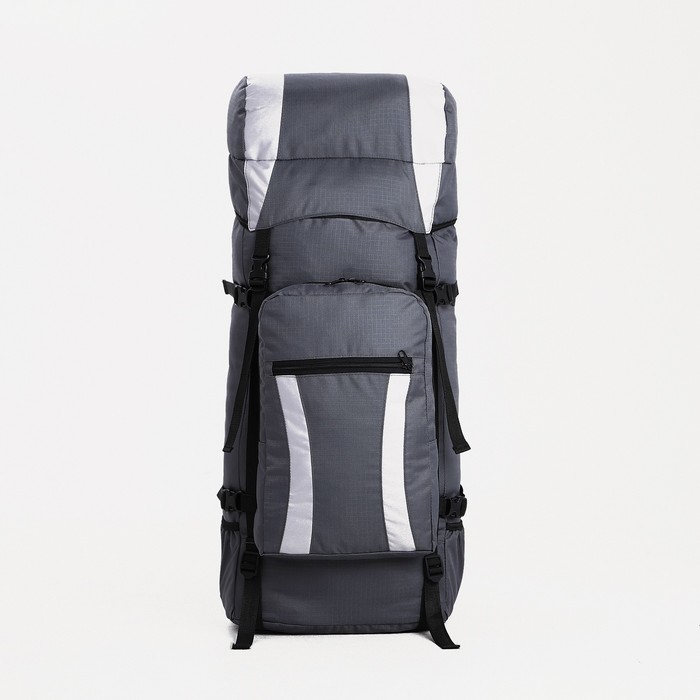 фото Рюкзак туристический, 80 л, отдел на шнурке, наружный карман, 2 боковые сетки, цвет серый taif
