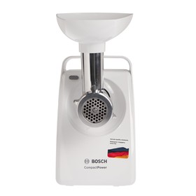 

Мясорубка Bosch MFW 3520W CNFW3A, 1500 Вт, 1.8 кг/мин, насадки для кеббе и колбас, белая