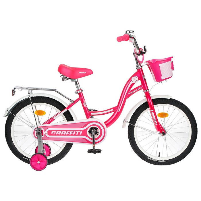 фото Велосипед 18" graffiti premium girl, цвет розовый/белый