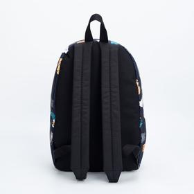 

Рюкзак, отдел на молнии, наружный карман, цвет синий, «Коты»