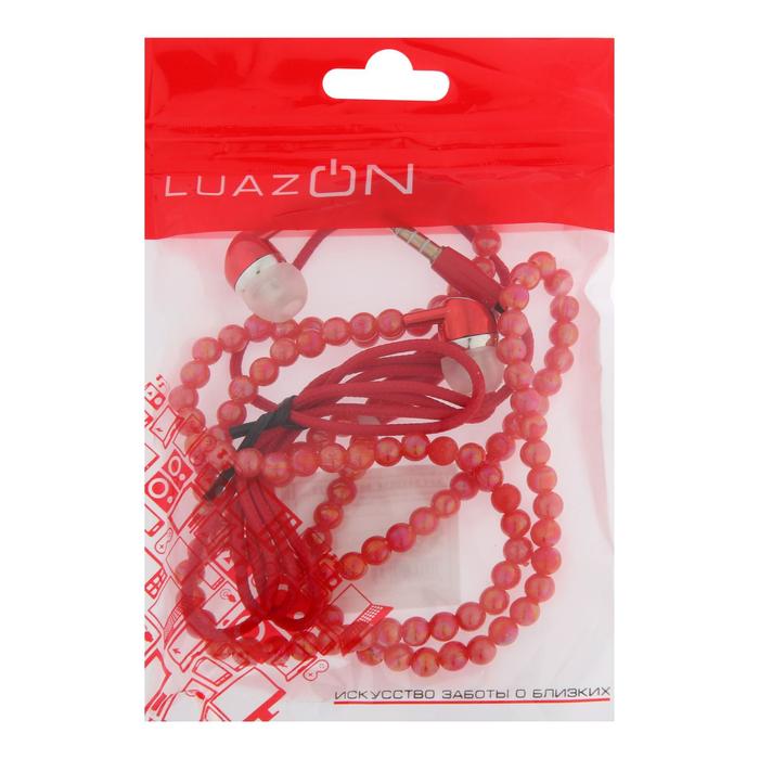 

Наушники LuazON VBT 1.11 "Жемчуг", вакуумные, микрофон, красные