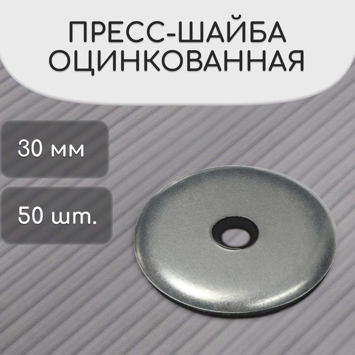Пресс-шайба оцинкованная, d = 30 мм, набор 100 шт.