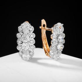 

Серьги со стразами "Лирика" искры, цвет белый в розовом золоте