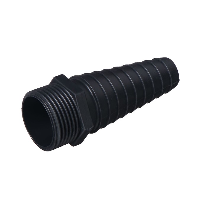 

Штуцер, наружная резьба 3/4", для шлангов от 1/2" − 1" (25 мм), пластик