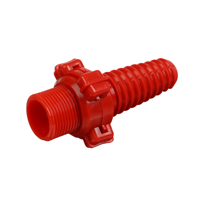

Штуцер, наружная резьба 3/4", под шланг 3/4" (19 мм) – 1" (25 мм), разъёмное соединение «Байонет», пластик, МИКС