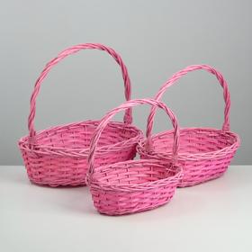 

Набор корзин, 3 шт,большая:45х36х14/42см, ива