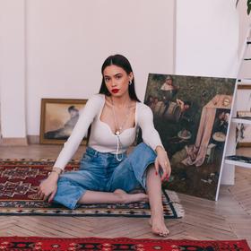 

Колье "Море" жемчужный ряд, цвет белый в серебре , длина 60см