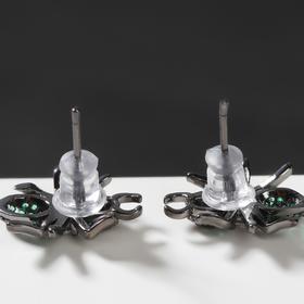 

Серьги со стразами "Паук" сокровище, цвет бело-зелёный в сером металле