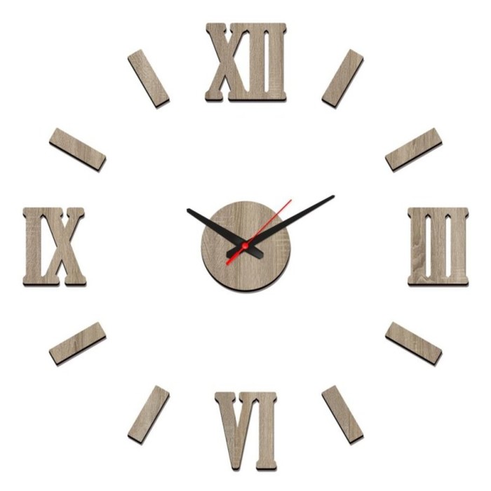 Часы настенные DIY, римские цифры, плавный ход, светлые, d=70-80 см