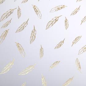 

Лист бумаги с фольгированием "Golden Feather White" 30,5х30,5 см