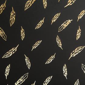 

Лист бумаги с фольгированием "Golden Feather Black" 30,5х30,5 см