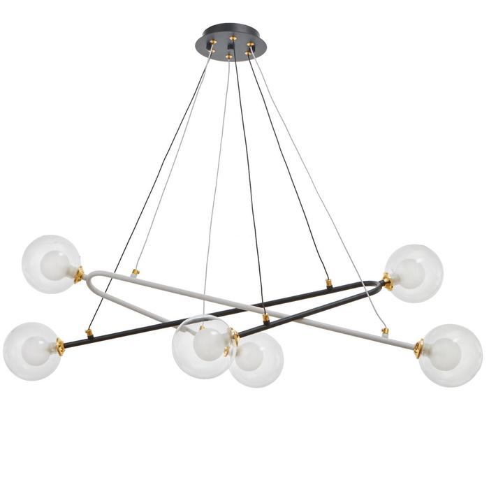 Люстра 87201/6 G9 40Вт белый-черный 90х34х12 см