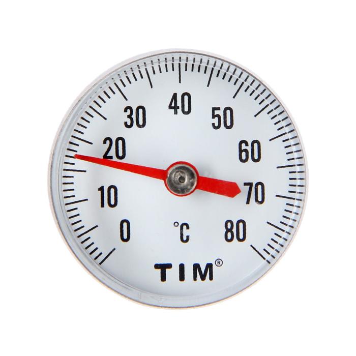 фото Термометр tim y-40t-80, "малый", 80 °с, с гильзой, 1/4"