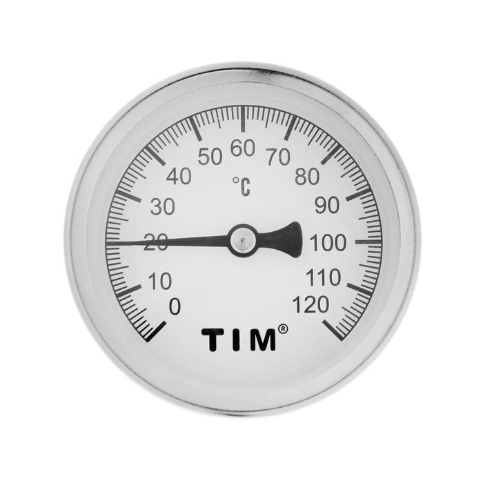 фото Термометр tim y-63a-50-120, 120 °с, с гильзой, 1/4"