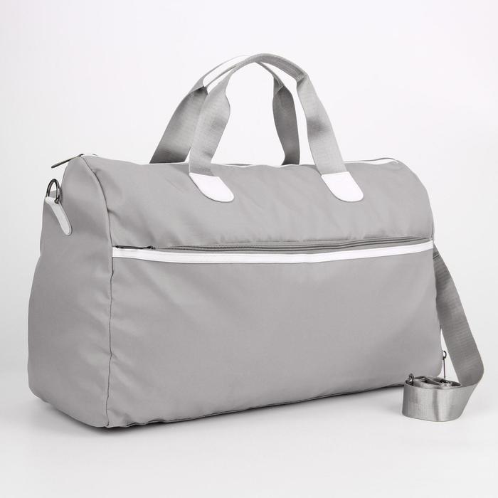фото Сумка спортивная, отдел на молнии, наружный карман, цвет серый