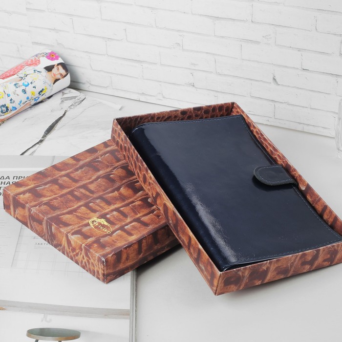 Визитница, 3 ряда, 24 листа на 144 карточки, цвет синий