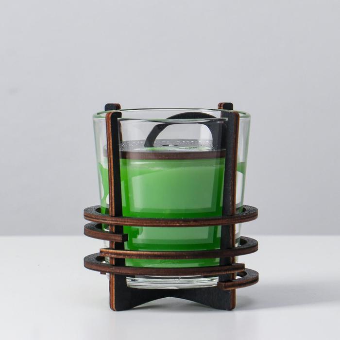 

Свеча ароматическая в стакане на подставке "GREEN APPLE", 10х9,5 см, 150 г, яблоко