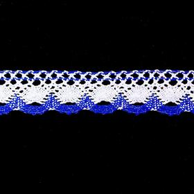 Тесьма плетеная сине-белая с люрексом 4,5 см, в рулоне 100 метров от Сима-ленд