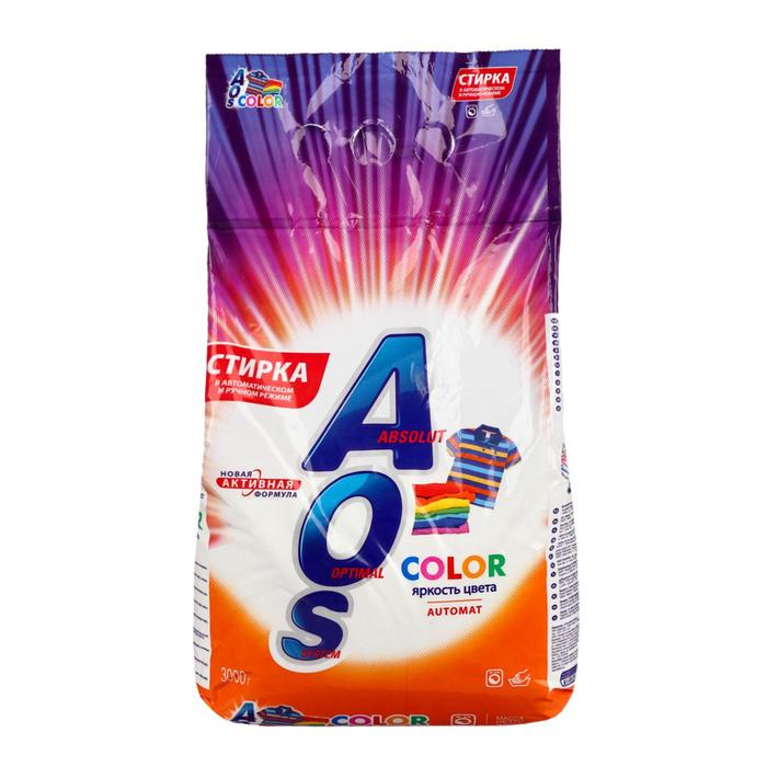 Стиральный порошок Aos Color Automat, автомат, 3 кг стиральный порошок persil 3 кг автомат color color 360
