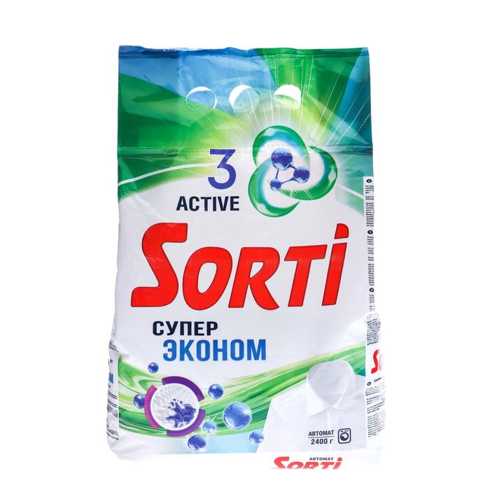 Стиральный порошок Sorti Эконом Супер, автомат, 2.4 кг стиральный порошок sorti арома магнолия автомат универсальный 3 кг