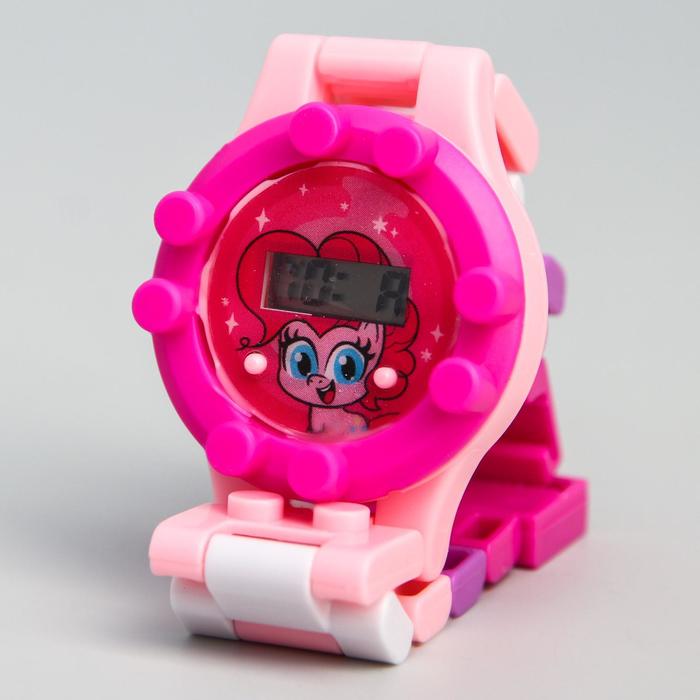 Часы наручные электронные Пинки Пай, My Little Pony, с ремешком-конструктором