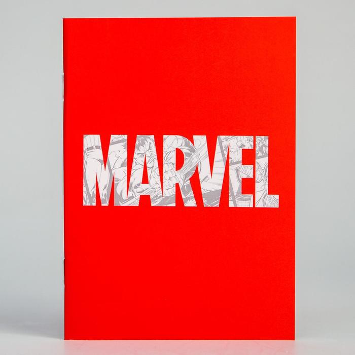 

Блокнот А6 на скрепке, 32 листа в обложке софт-тач, Marvel red, Мстители