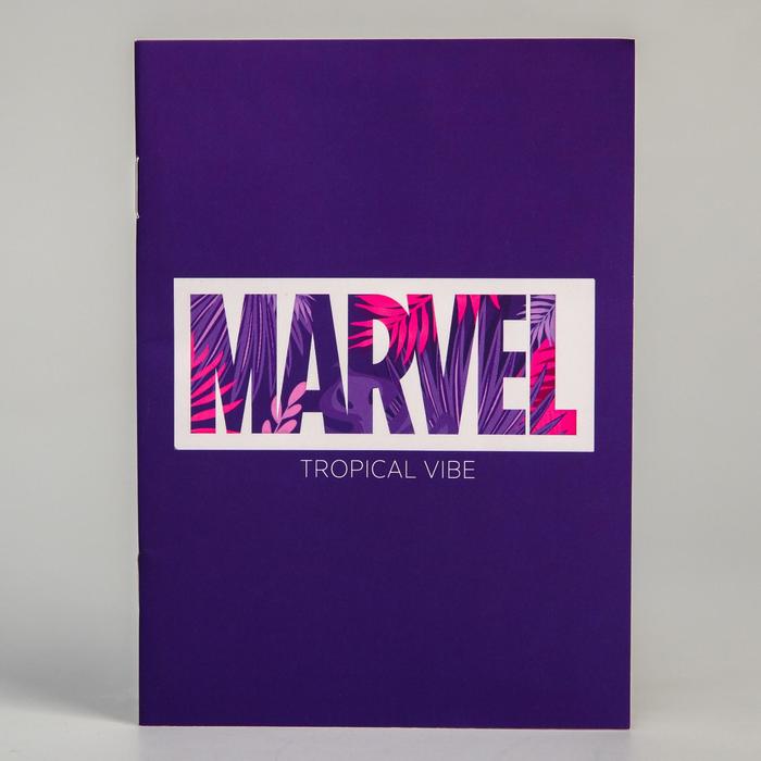 

Блокнот А6 на скрепке, 32 листа в обложке софт-тач, Marvel тропики, Мстители