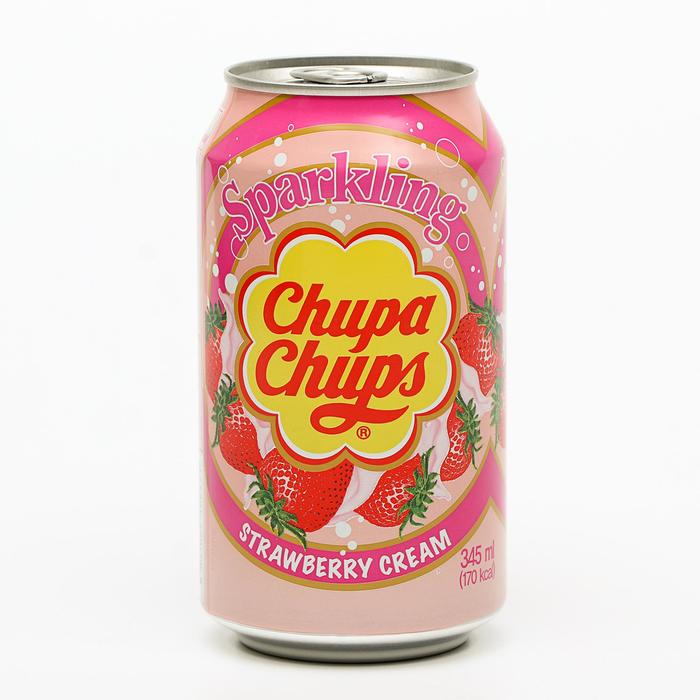напиток газированный chupa chups вишневая жвачка 345 мл Вода газированная Chupa Chups «Клубника», 345 мл