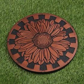 

Мобильная садовая плитка-коврик, d = 33 см, резина, «Цветок»
