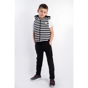 

Жилет утеплённый, рост 104 см, принт черная полоска