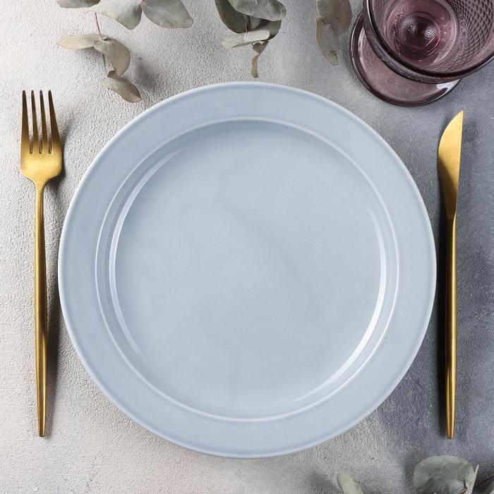 Тарелка мелкая «Акварель», d=24 см, цвет светло-серый тарелка мелкая акварель d 24 см цвет фисташковый