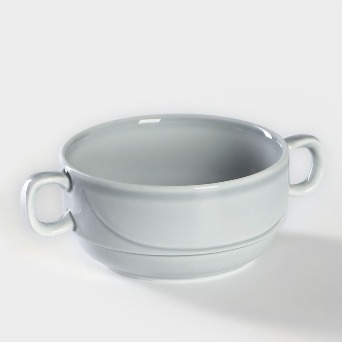 Чашка бульонная «Акварель» 380 мл, цвет светло-серый
