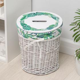 

Корзина для хранения плетёная с крышкой Доляна «Тропики», 31×31×36 см