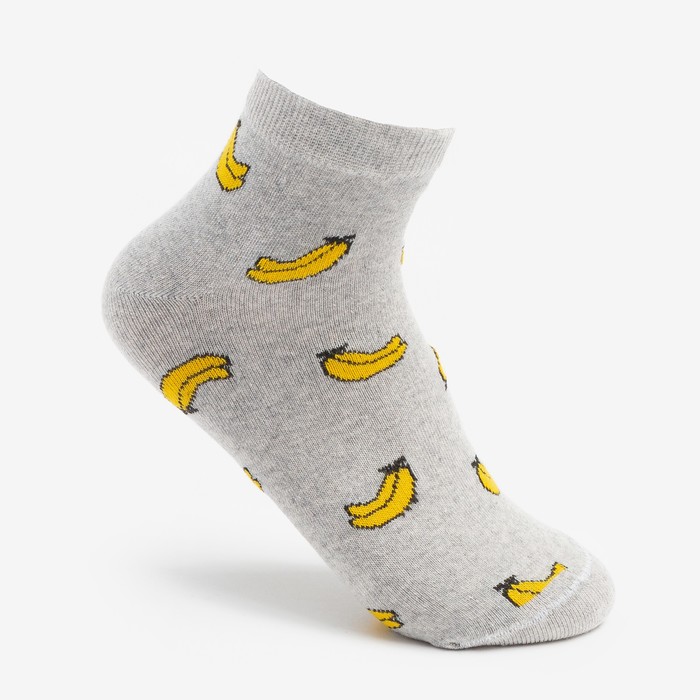 Носки женские «Бананы», цвет серый, размер 23-25