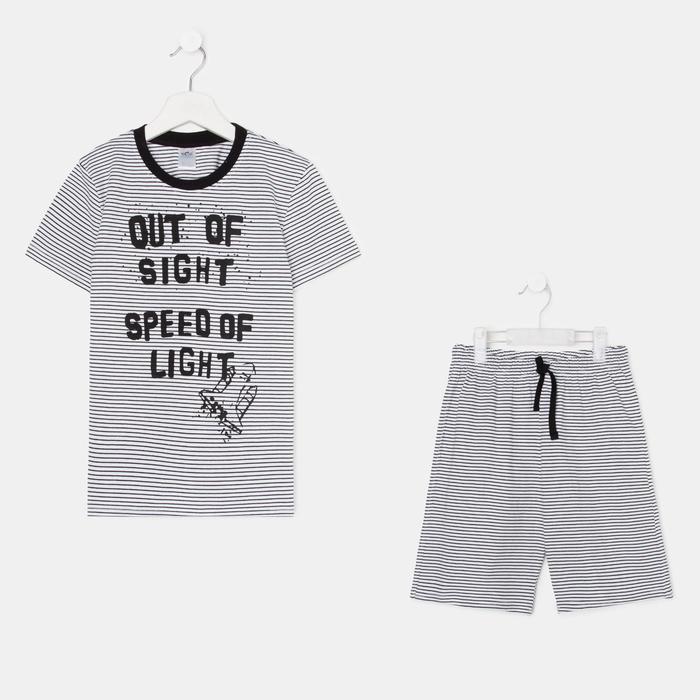 

Пижама для мальчика, цвет чёрный/белый, рост 116-122 см (34)