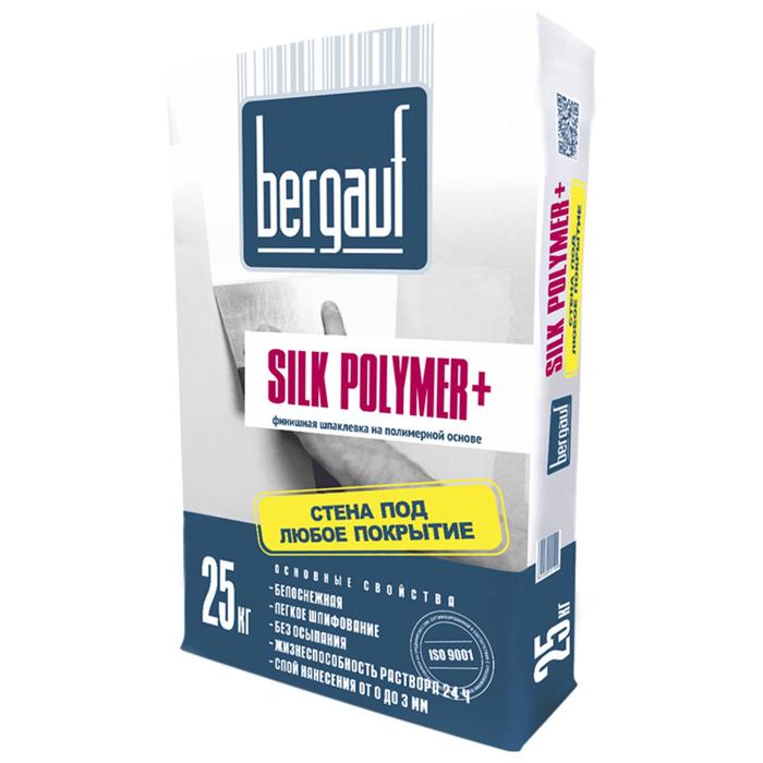 Шпаклевка полимерная BERGAUF Silk Polymer+, 25кг шпаклёвка bergauf silk polymer 5кг 6 полимерная