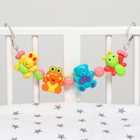 Растяжка на коляску/кроватку «Мишка и друзья», 4 игрушки, цвет МИКС