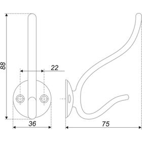 

Мебельный крючок BOYARD K208SC.6