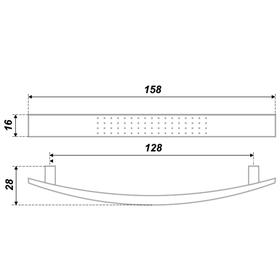 

Мебельная ручка BOYARD RS802CP.4/128