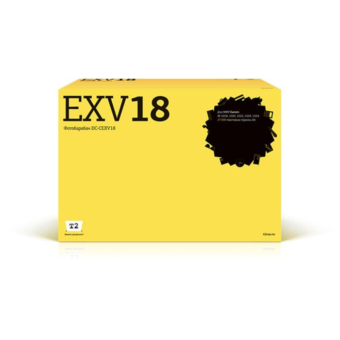 Фотобарабан T2 DC-CEXV18 DRUM (CEXV18 DRUM/CEXV18) для принтеров Canon, черный фотобарабан t2 dc cexv14 drum cexv14 drum cexv14 для принтеров canon черный