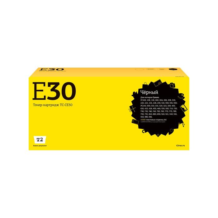 картридж t2 e 30 e30 черный tc ce30 Лазерный картридж T2 TC-CE30 (E16/E-16/E30/E-30) для принтеров Canon, черный