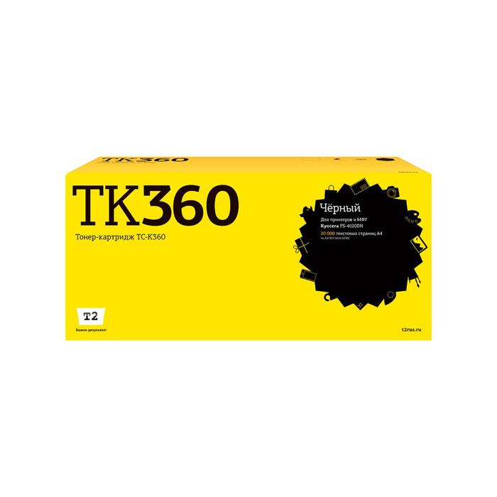Лазерный картридж T2 TC-K360 (TK-360/TK360/360/FS-4020DN) для принтеров Kyocera, черный mk 360 ремонтный комплект kyocera fs 4020dn о mk 360 1702j28eu0